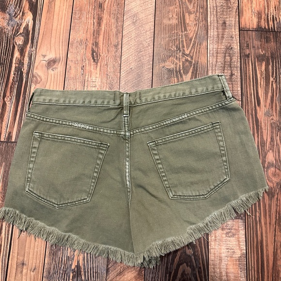 Free People Loving Good Vibrations Cutoff Denim Shorts In Sage Size 29 - Picture 13 of 13